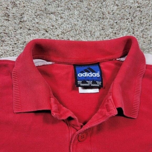 Vintage Adidas St. Louis Cardinals Polo Shirt Mens 2XL Red Short Sleeve Flaws* - Picture 2 of 9